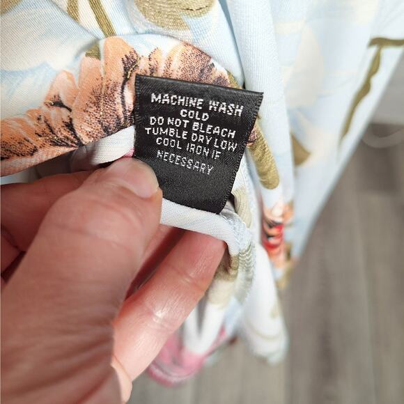 NWT $100 Glamour Floral A-Line Stretchy Dress, 6, Blue, Pink, Green, Gold - Picture 8 of 8